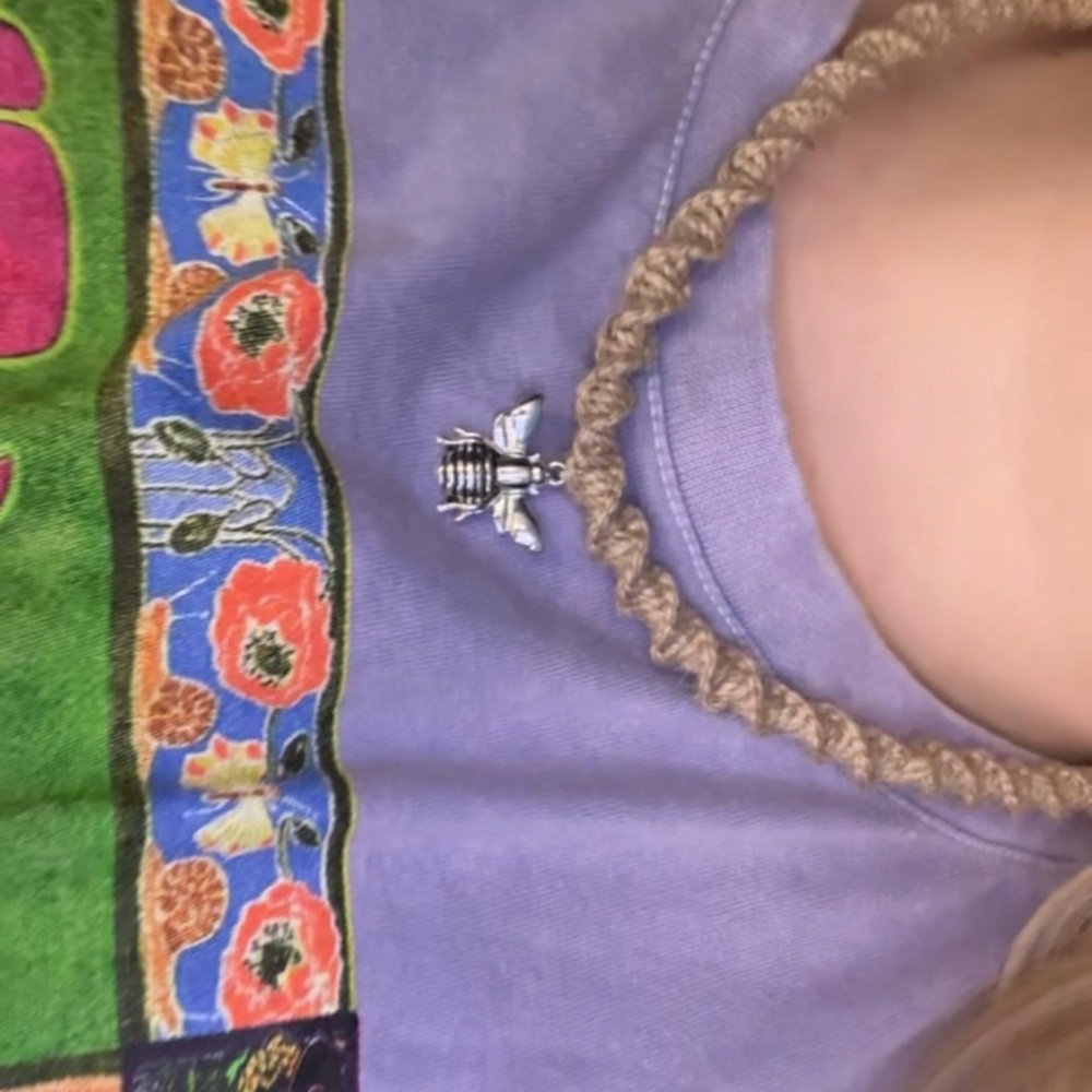 Hemp Cord Bee Necklace